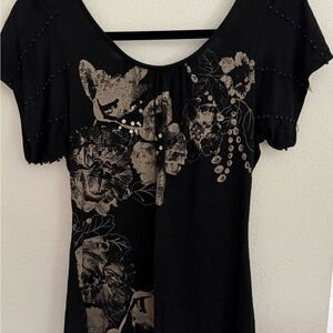Elegant Black Floral Women's Top